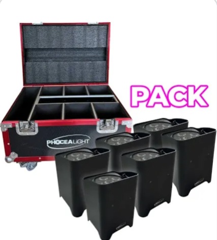 Pack 6 PAR LED batterie Phocéa Light